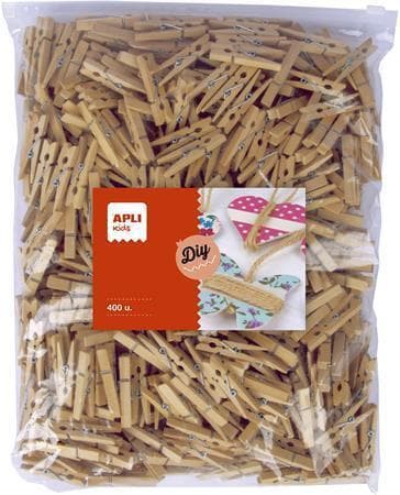 Přírodní dřevěné kolíčky Apli Jumbo pack 400 kusů