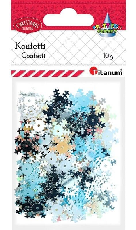 Konfety vločky modro stříbrné Titanum vánoční dekorace