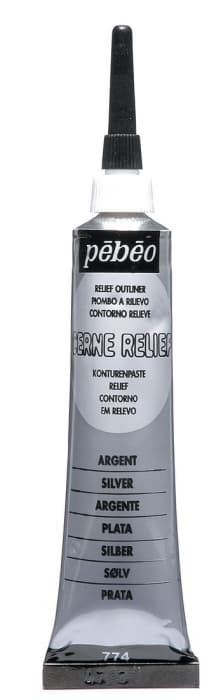 Pébéo Cerne Relief stříbrná kontura na sklo 20ml