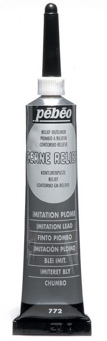 Pébéo Cerne Relief šedá olověná kontura na sklo 20ml