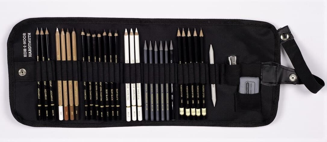 Koh-i-Noor 8891/6 kreslířská souprava v rolovacím penálu