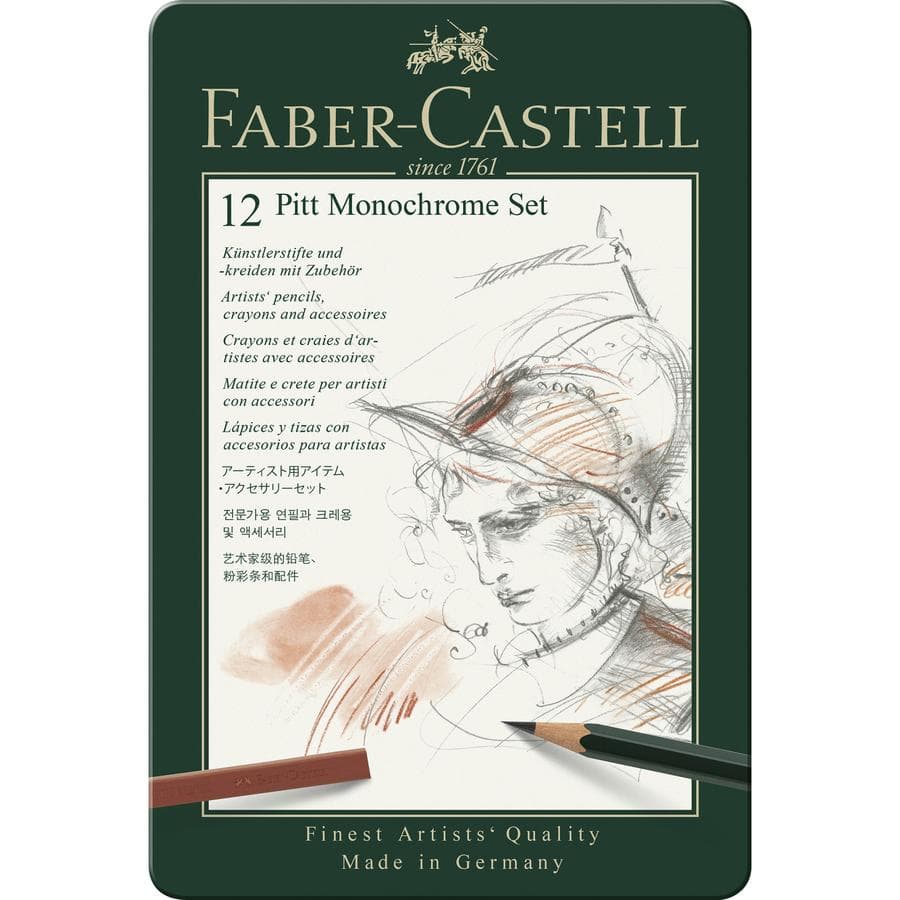 Faber-Castell Pitt Monochrome set 12 uměleckých kresebných potřeb