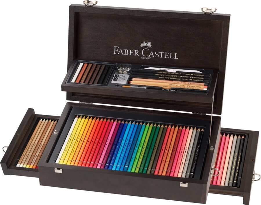 Faber-Castell kreslířská sada 126 ks dřevěný kufřík