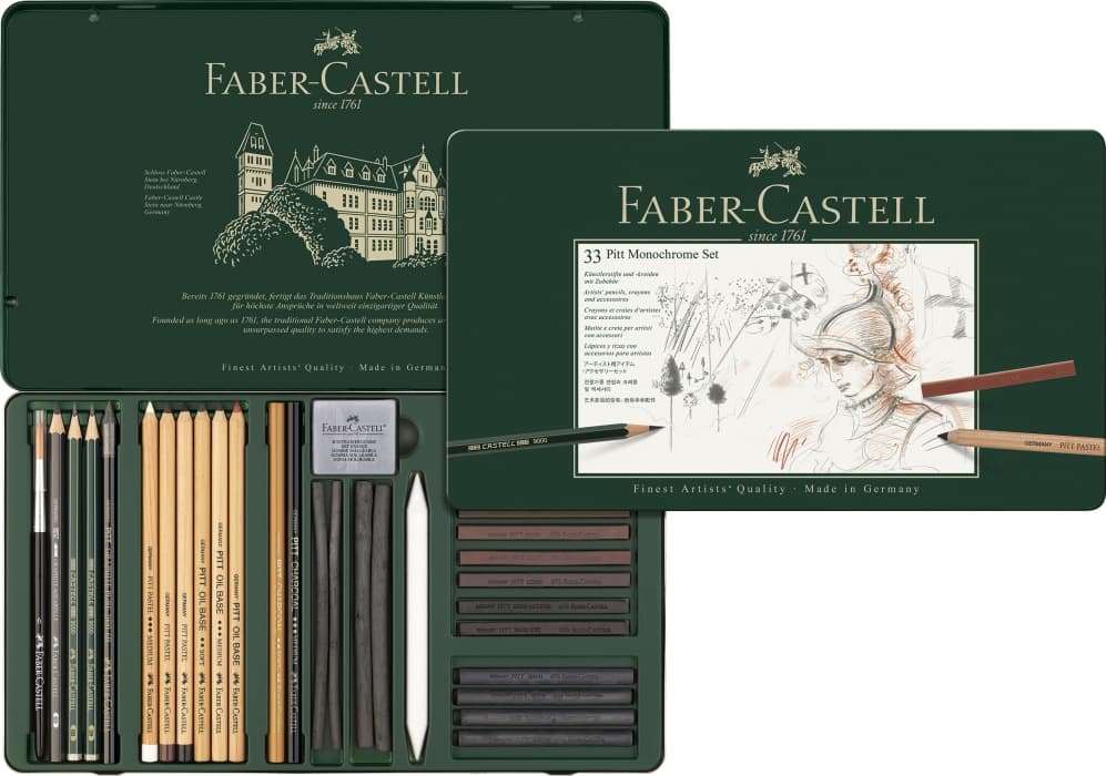 Faber-Castell PITT Monochrome set 33 kreslířská sada pastelky