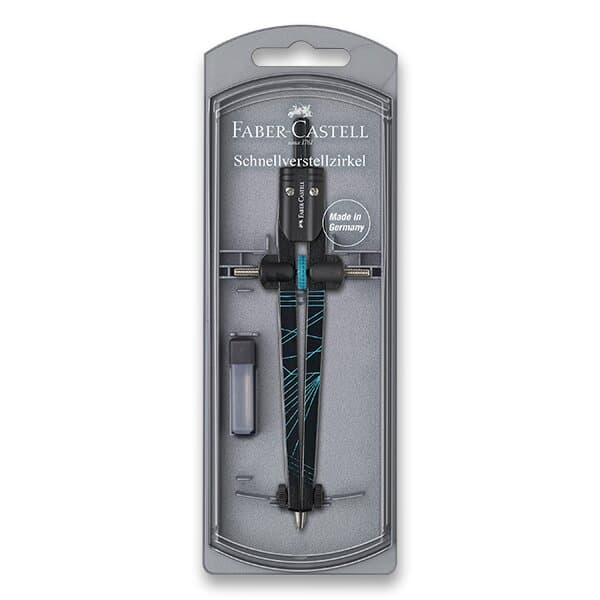 Kružítko Faber-Castell Quick Set Compass Twister tyrkysové barvy