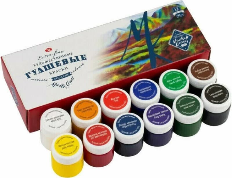 Kvašové barvy Master Class Nevskaya Palitra 12 barev