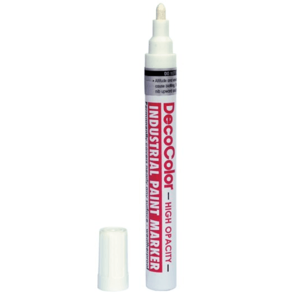 Marvy Deco Color bílý lakový popisovač silný 3-5mm