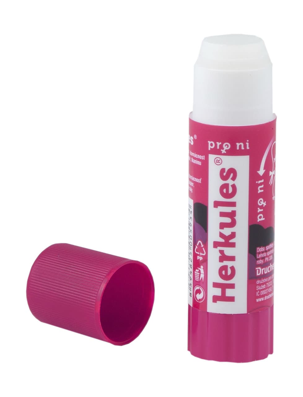 Druchema Lepidlo Herkules tyčinka 15g růžové čelní pohled