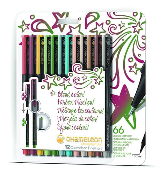Chameleon Fineliner set 12 ks syté tóny 0,3 mm