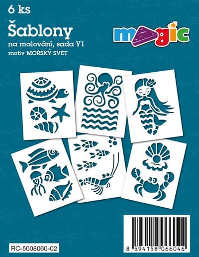 Magic šablony papírové sada Mořský svět 6 kusů