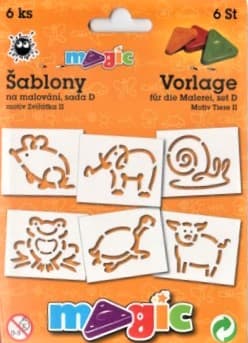 Magic šablony papírové zvířátka sada 6 kusů D