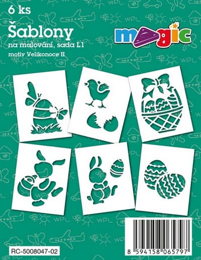 Magic šablony papírové Velikonoce II sada 6 kusů L1
