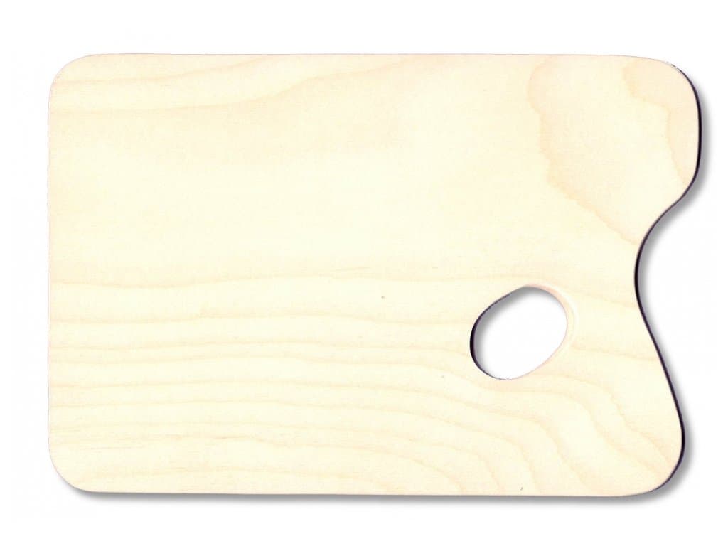 Kocierz dřevěná malířská paleta obdélník 245x345 mm surová