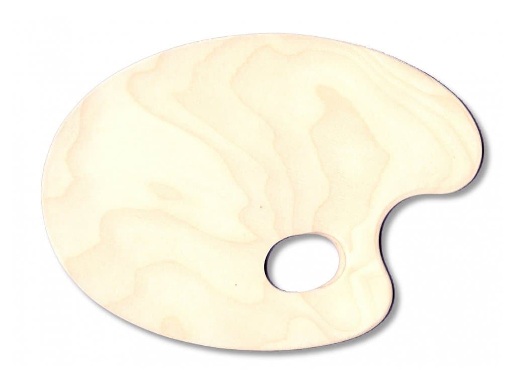 Kocierz dřevěná malířská paleta oválná 245x345 mm natur