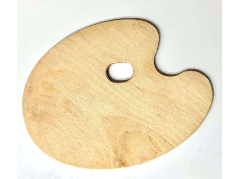 Kocierz oválná dřevěná malířská paleta voskovaná 195x270 mm