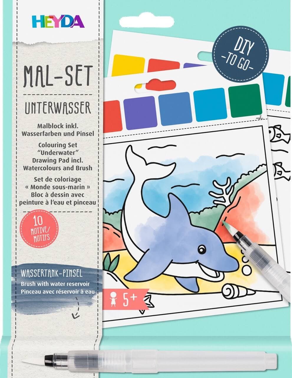 Heyda malování vodou mořský svět 10 motivů štětec