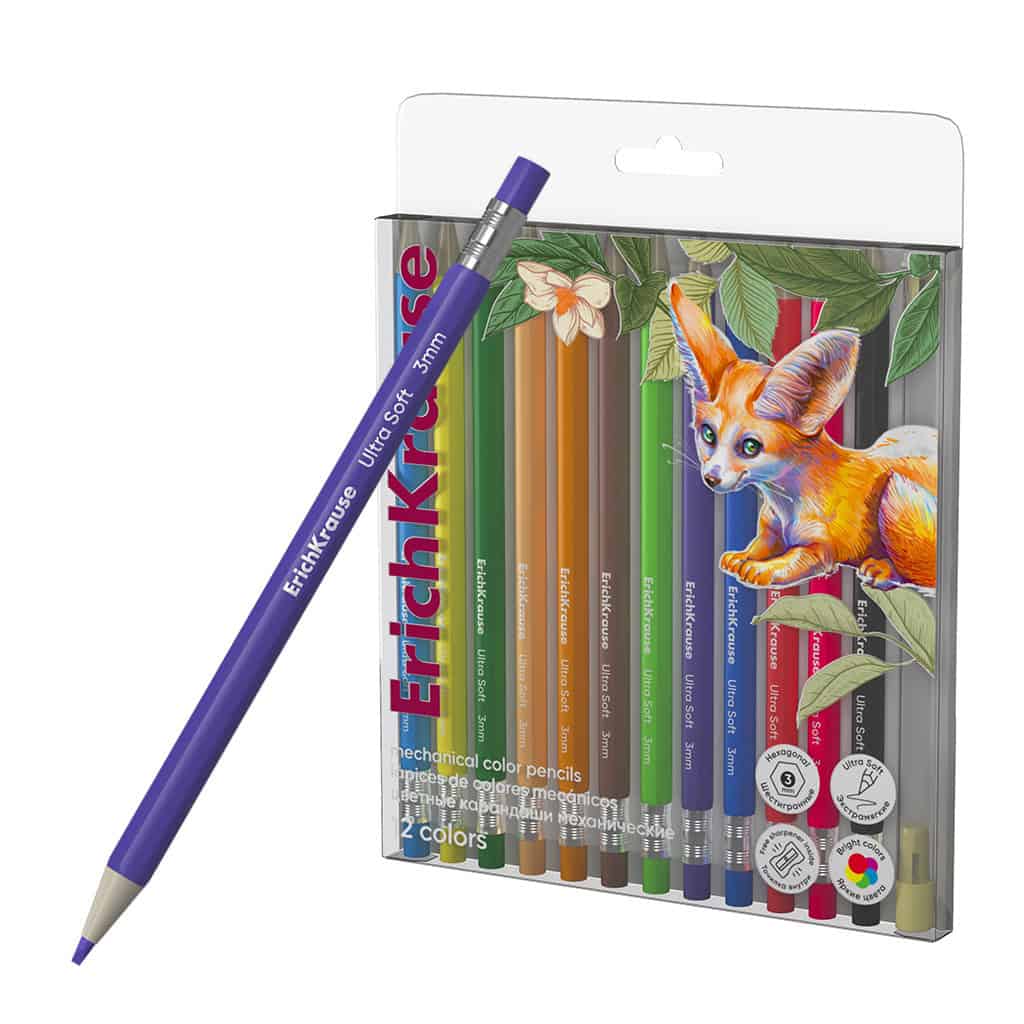 ErichKrause Safari mechanické pastelky sada 12 barev šestihranné