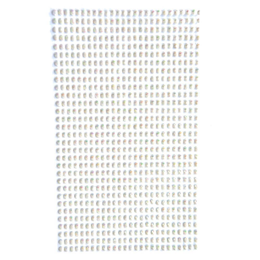 Nalepovací kamínky dpCraft 3mm pastelové s duhovými odlesky bílé