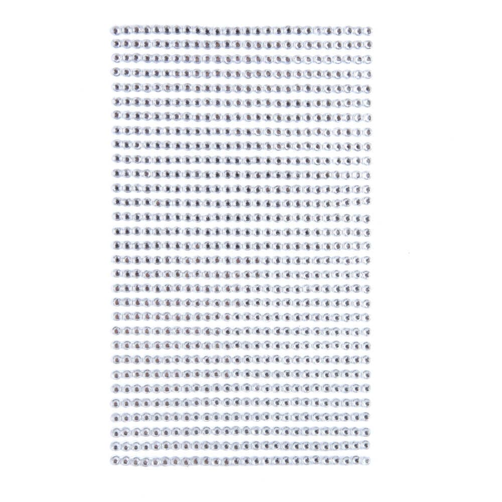 Nalepovací kamínky dpCraft stříbrné 3 mm 806 kusů