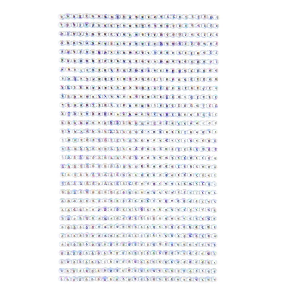 Stříbrné nalepovací kamínky dpCraft 3mm s duhovými odlesky