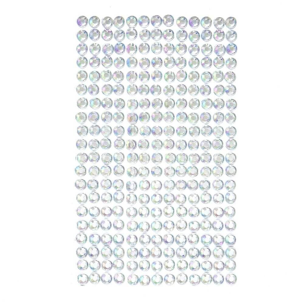 Nalepovací kamínky dpCraft 6 mm stříbrné s duhovými odlesky