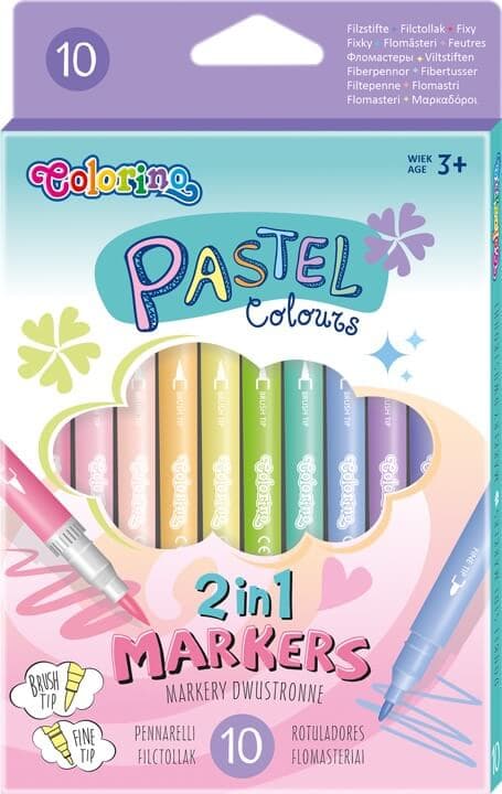 Colorino pastelové oboustranné fixy štětcovým hrotem 10ks