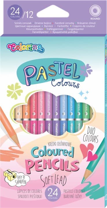 Colorino oboustranné pastelky kulaté 12 ks 24 barev