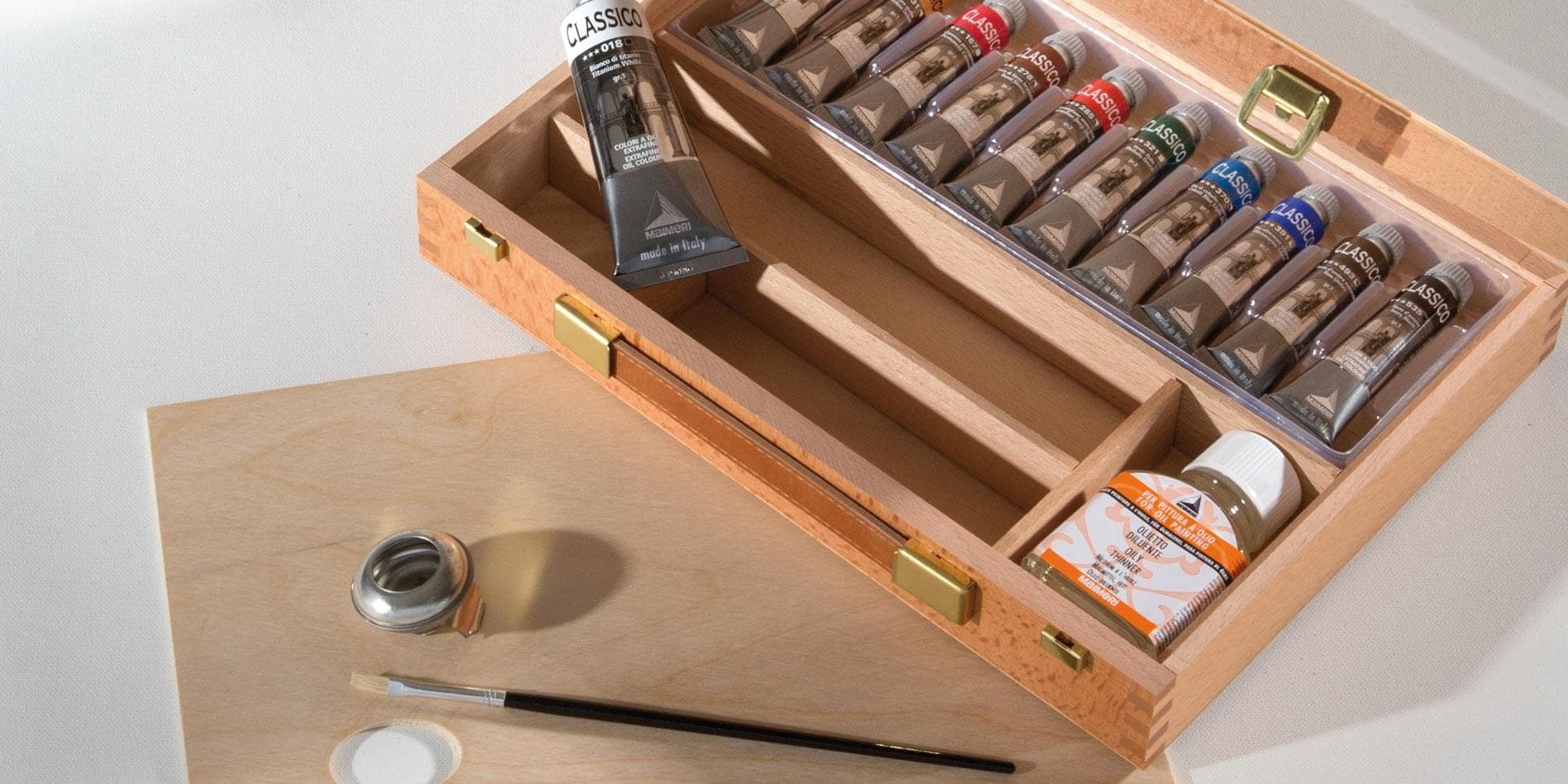 Maimeri Clasico olejové barvy sada v dřevěném kufříku