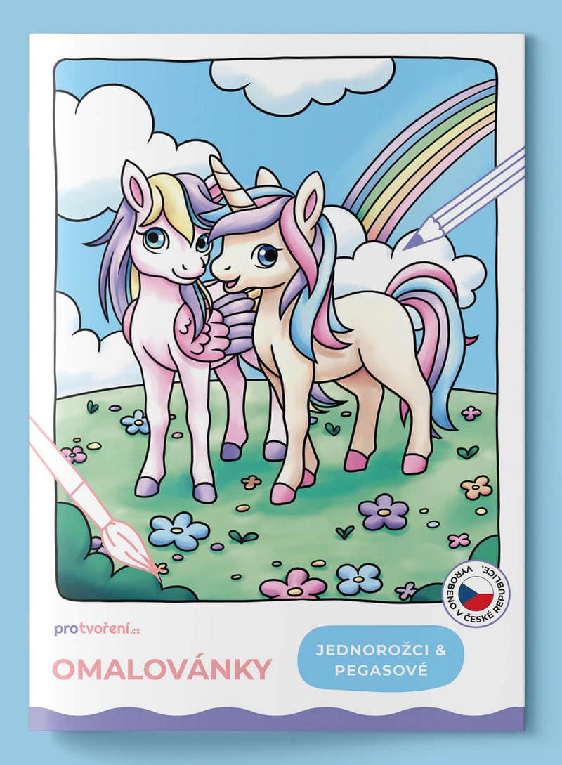 Omalovánky Jednorožci a Pegasové Pro tvoření formát A5