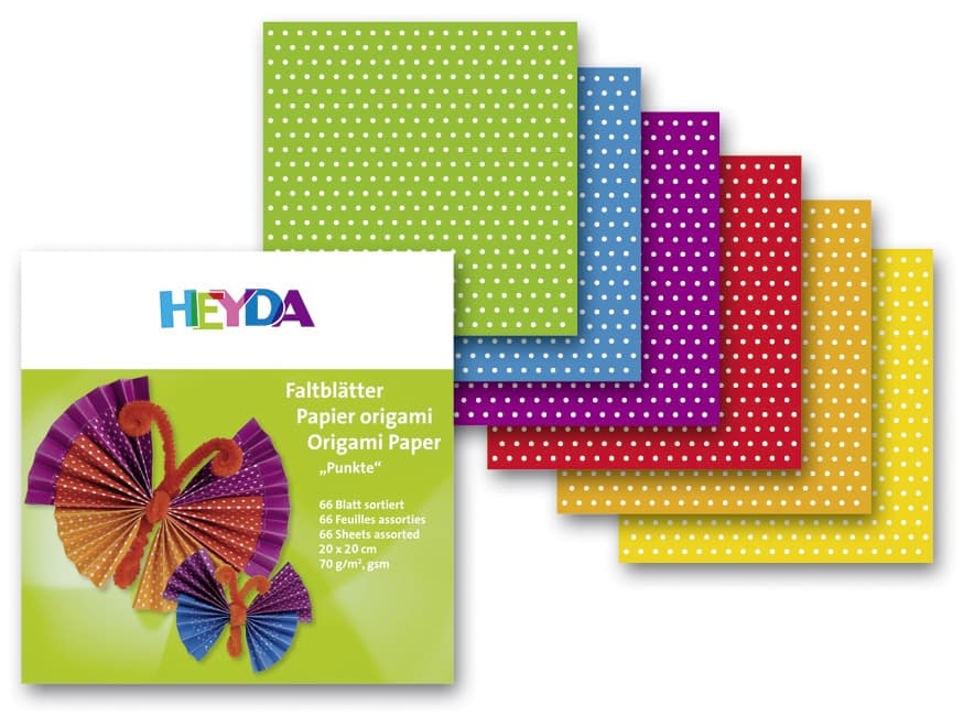 Heyda Origami papír 20x20cm puntík 66 listů 70g