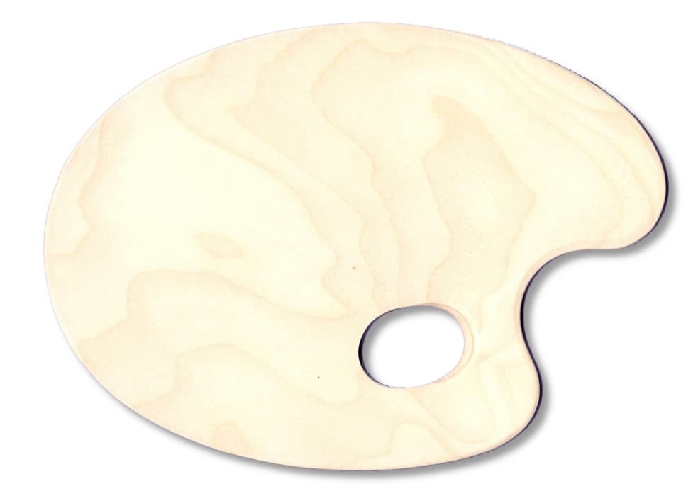 Kocierz dřevěná oválná malířská paleta přírodní 280x365 mm