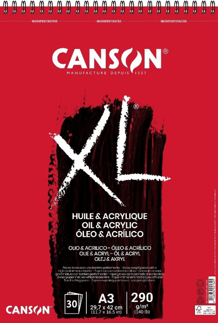 Canson XL Oil Acrylic blok A3 290g 30 listů