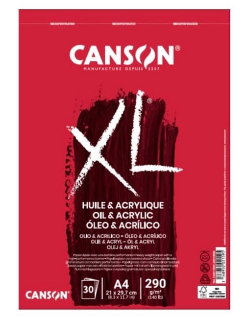 Canson XL Oil Acrylic blok A4 290g 30 listů