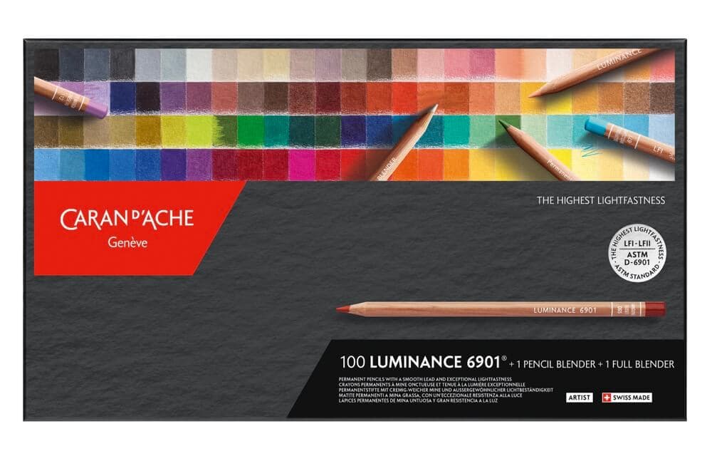 Caran d'Ache Luminance sada 100 pastelky + 2 blendery
