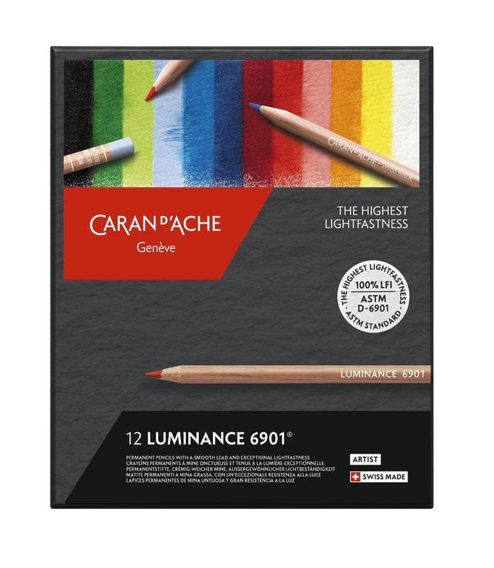 Caran d'Ache Luminance sada 12 uměleckých pastelek čelní pohled