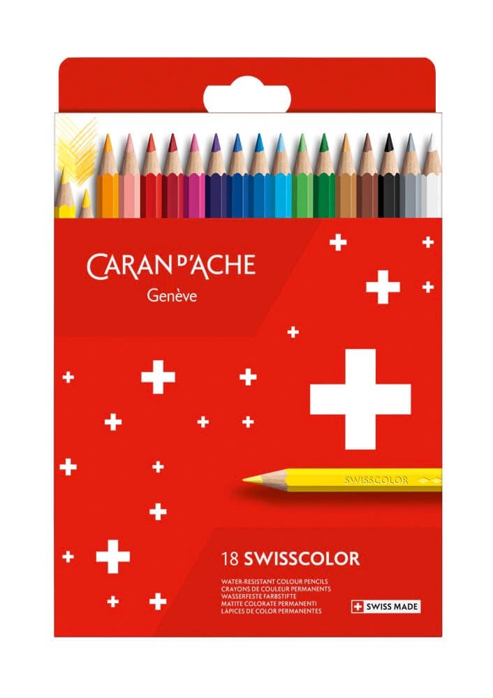 Caran d'Ache Swisscolor permanentní pastelky sada 18 barev