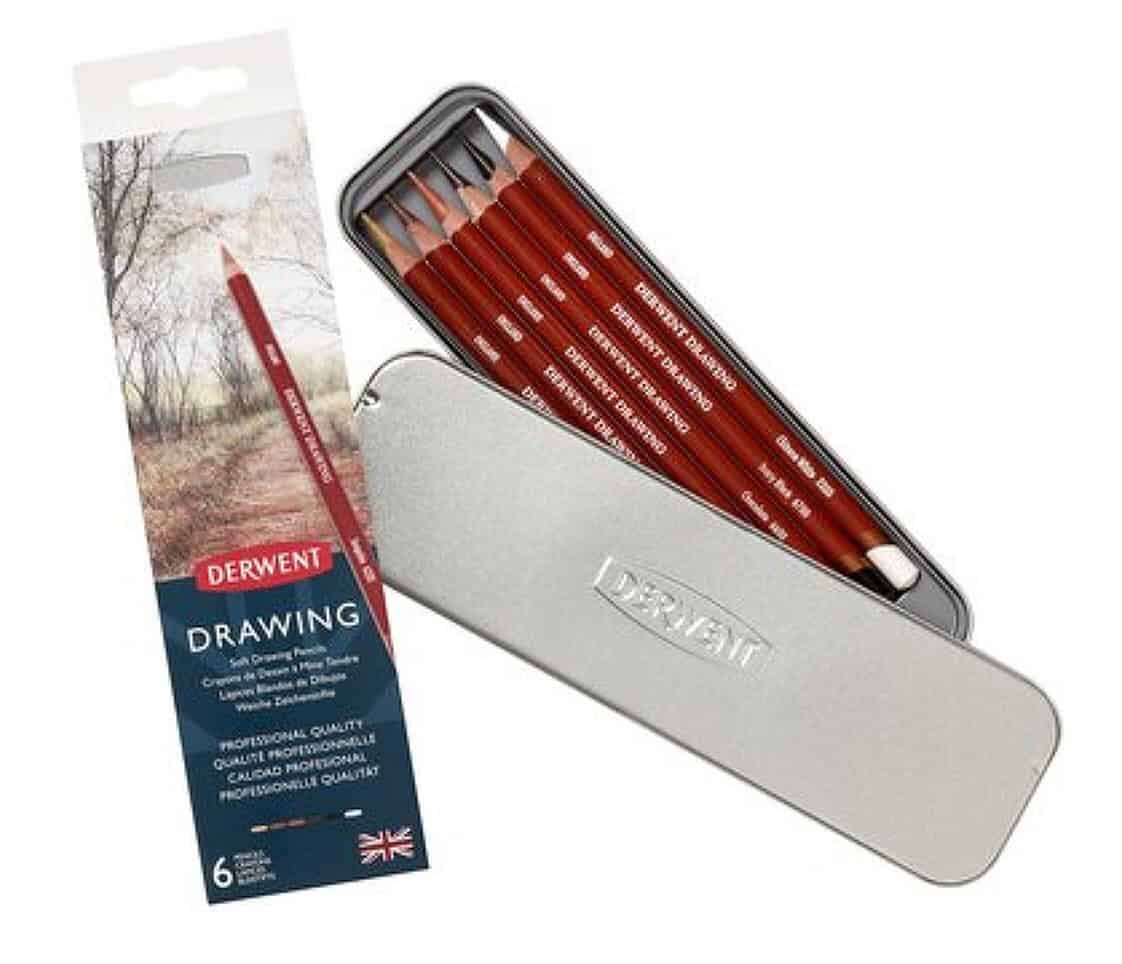 Derwent Drawing měkké pastelky sada 6 kusů v plechu