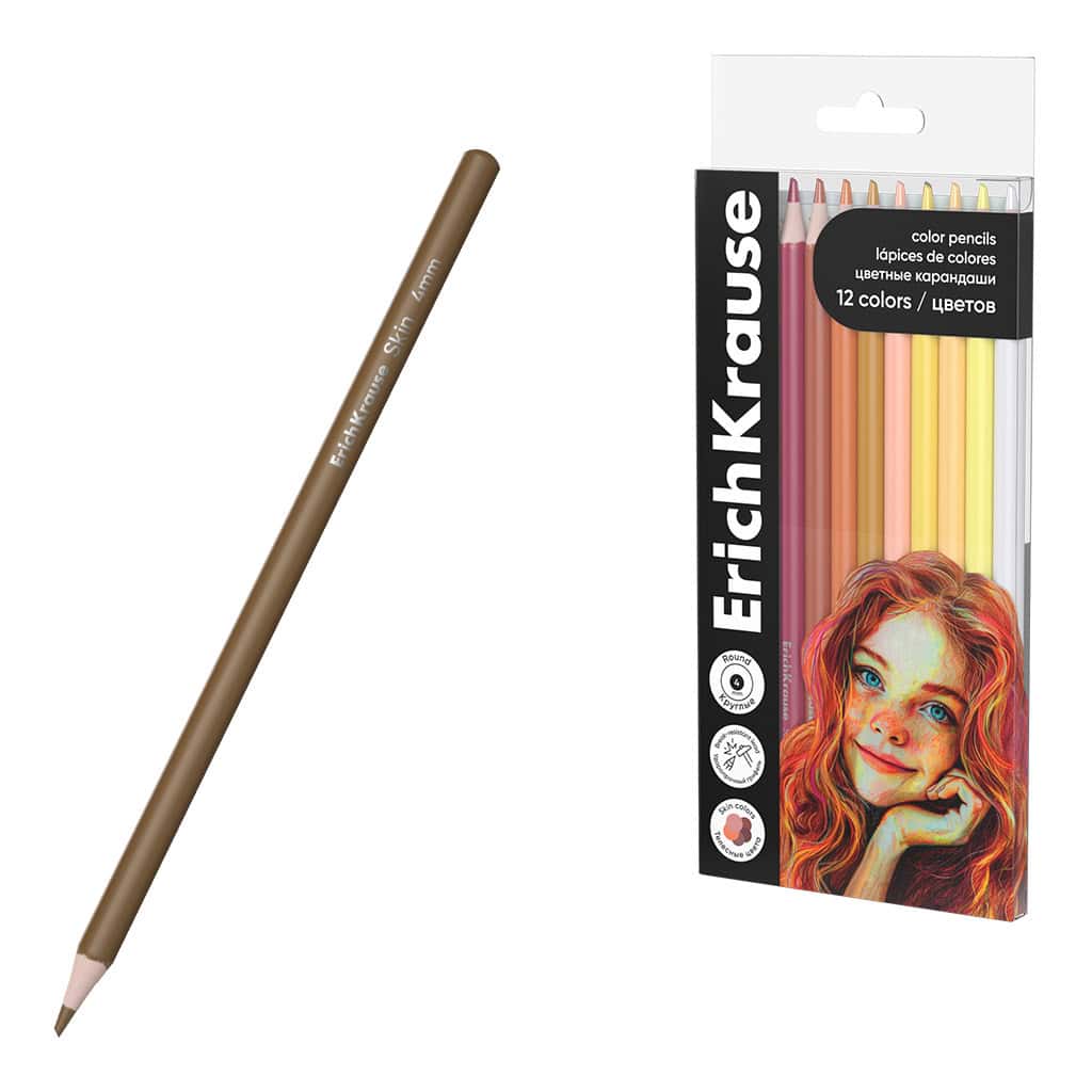 Brilantní pastelky ErichKrause 12 barev tělové odstíny sada