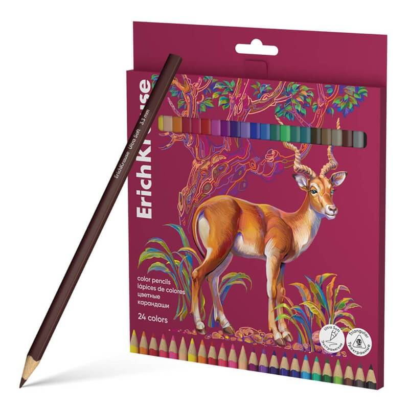 Syté brilantní pastelky ErichKrause Safari 24 barev trojhranné