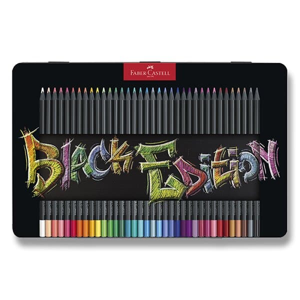 Faber-Castell Black Edition pastelky 12 barev plechová krabička