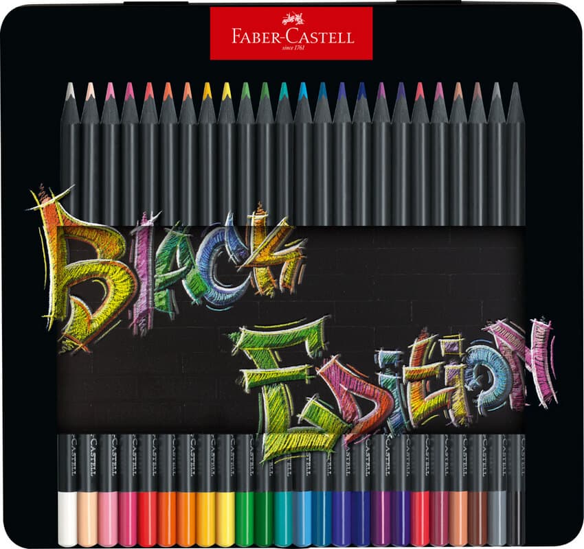 Faber-Castell Black Edition pastelky 24 barev trojhranné černé dřevo