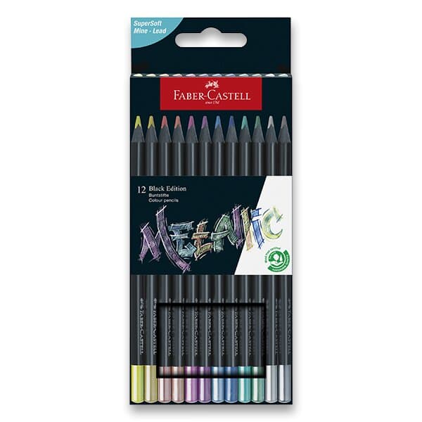 Faber-Castell Black Edition Metallic pastelky sada 12 barev