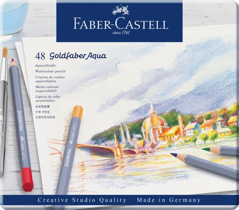 Faber-Castell Goldfaber Aqua sada 48 akvarelových pastelek plech