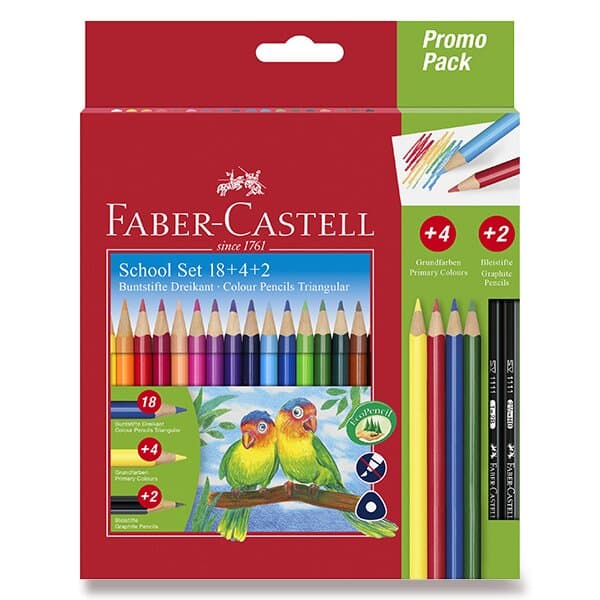 Faber-Castell trojhranné pastelky sada 18 barev Promo pack