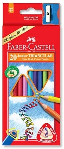 Faber-Castell trojhranné silné pastelky 20 barev s ořezávátkem