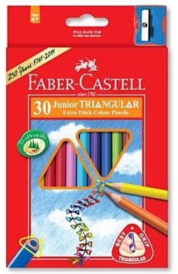 Faber-Castell trojhranné silné pastelky 30 barev s ořezávátkem