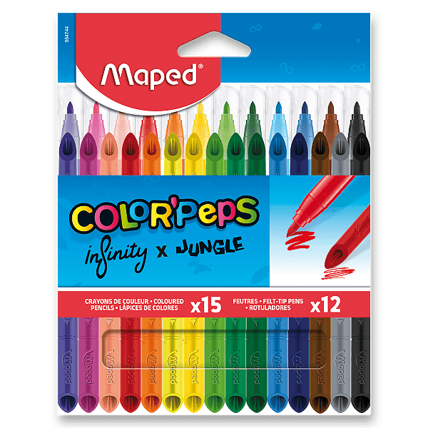 Maped Color'Peps Infinity sada 15 pastelek a 12 fixů
