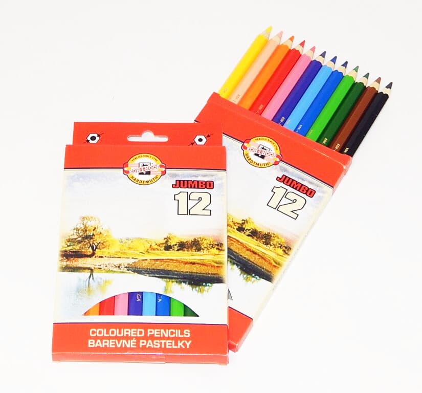 Koh-i-noor JUMBO lakované pastelky 12 barev šestihranné