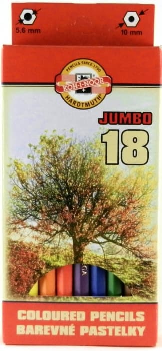Koh-i-Noor JUMBO silné šestihranné pastelky 18 barev lakované