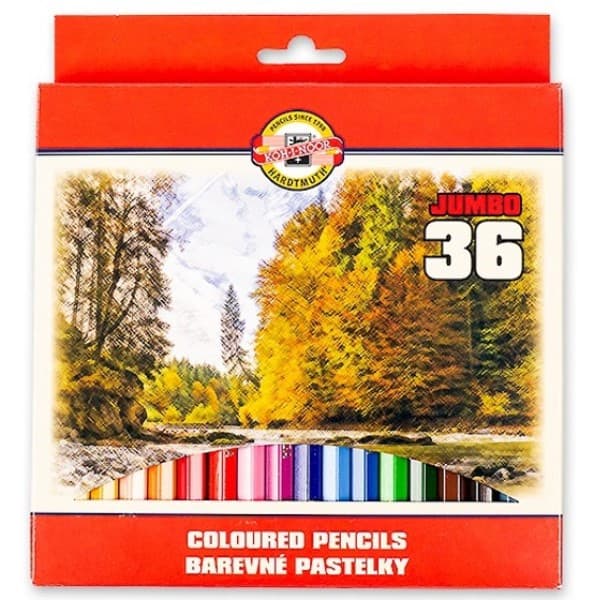 Koh-i-Noor JUMBO pastelky 36 barev šestihranné silné lakované